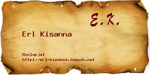 Erl Kisanna névjegykártya